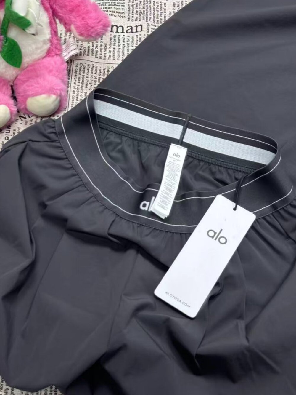 🍷ALO Yoga Suit Up Trouser Dark Grey💅Exquisite High Rise Wide Leg Silhouette - Picture 5 of 6